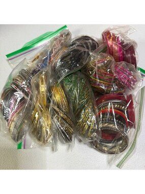 100+ Assorted Colorful Mostly Metal Indian Bangles For Women - Lightweight